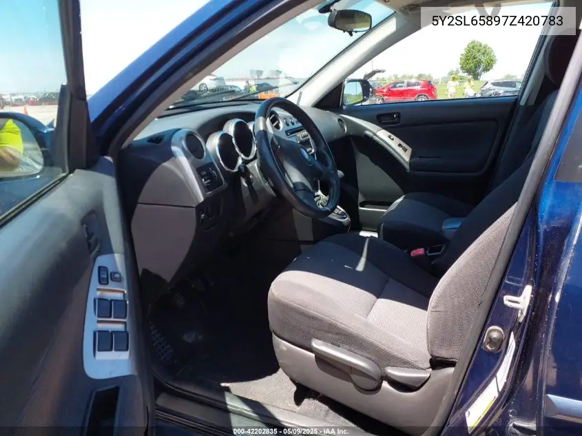 2007 Pontiac Vibe VIN: 5Y2SL65897Z420783 Lot: 42202835