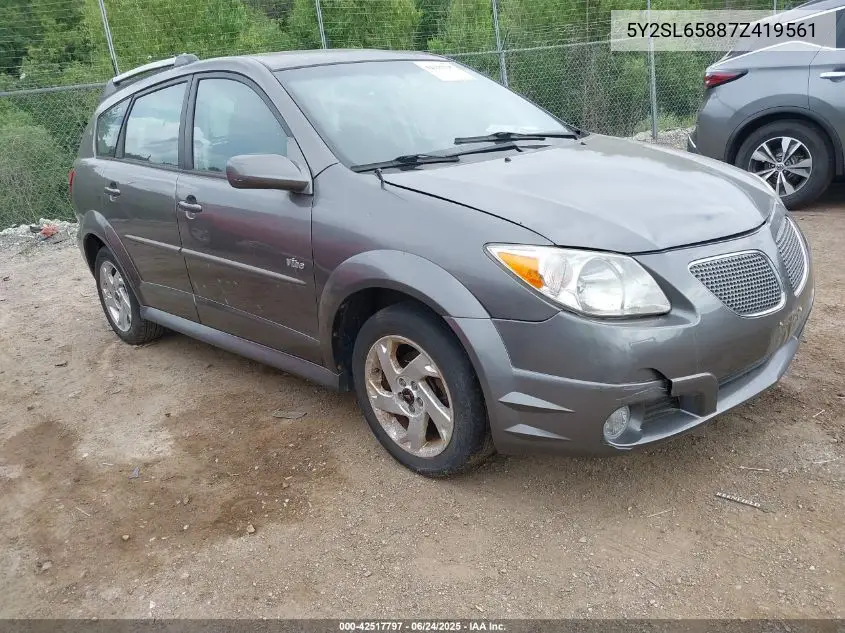 2007 Pontiac Vibe VIN: 5Y2SL65887Z419561 Lot: 42517797