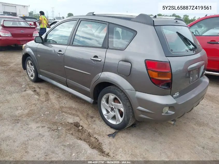 2007 Pontiac Vibe VIN: 5Y2SL65887Z419561 Lot: 42517797
