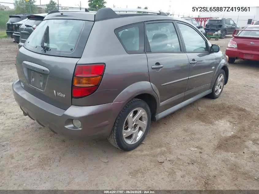2007 Pontiac Vibe VIN: 5Y2SL65887Z419561 Lot: 42517797