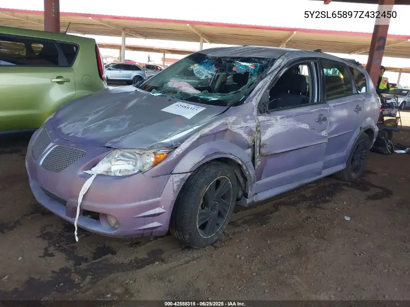 2007 Pontiac Vibe VIN: 5Y2SL65897Z432450 Lot: 42588315
