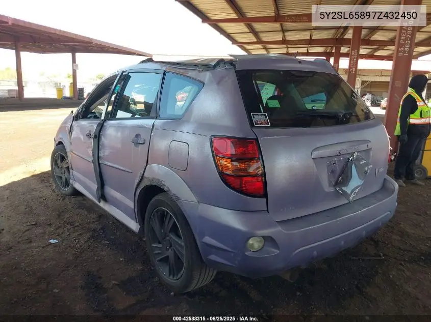 2007 Pontiac Vibe VIN: 5Y2SL65897Z432450 Lot: 42588315