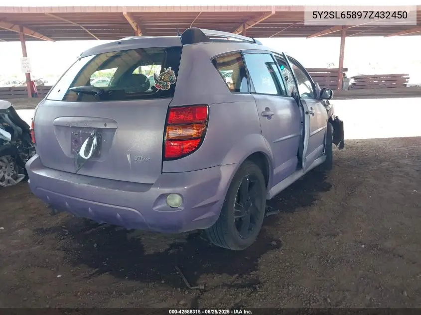 2007 Pontiac Vibe VIN: 5Y2SL65897Z432450 Lot: 42588315