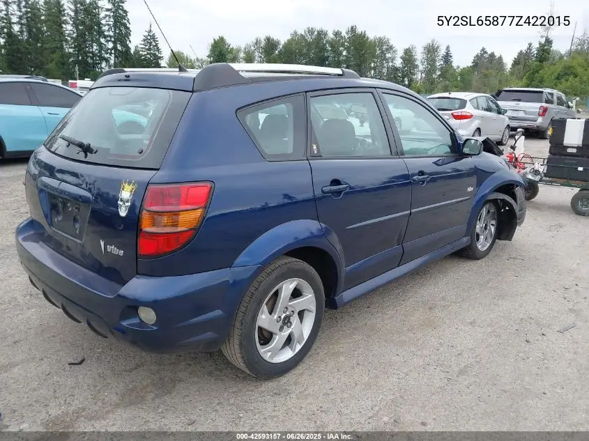 2007 Pontiac Vibe VIN: 5Y2SL65877Z422015 Lot: 42593157