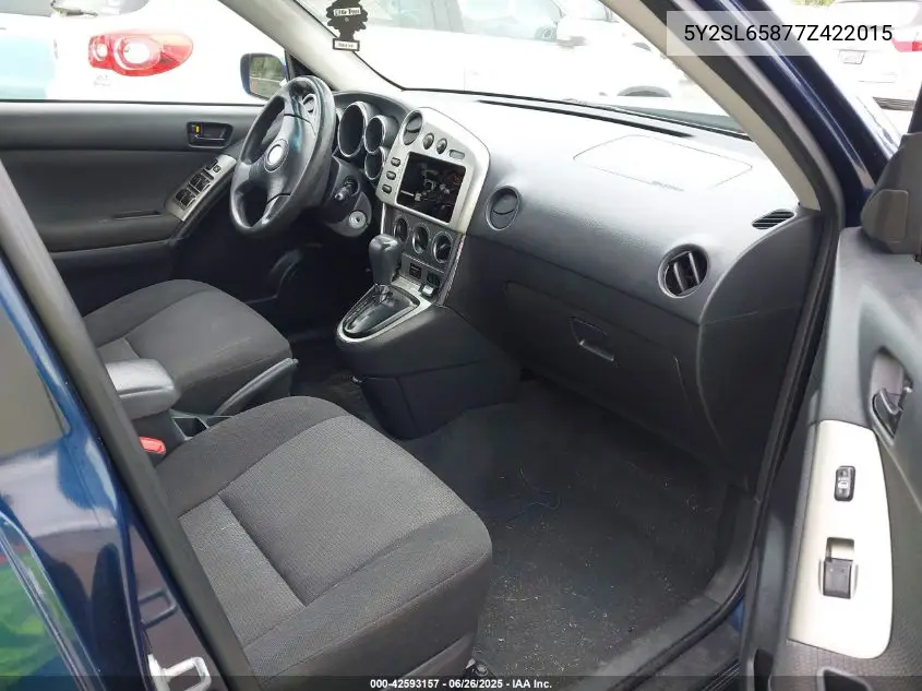 2007 Pontiac Vibe VIN: 5Y2SL65877Z422015 Lot: 42593157
