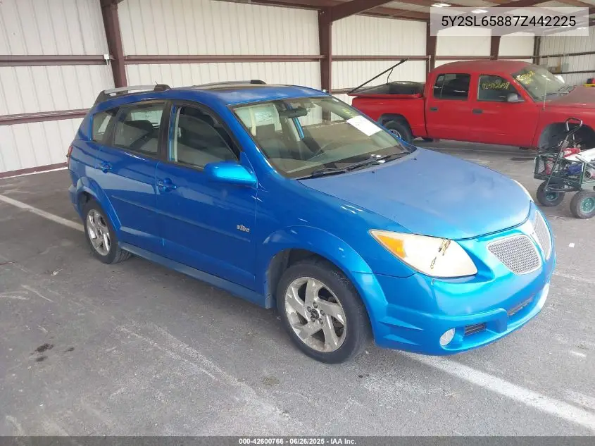 2007 Pontiac Vibe VIN: 5Y2SL65887Z442225 Lot: 42600766