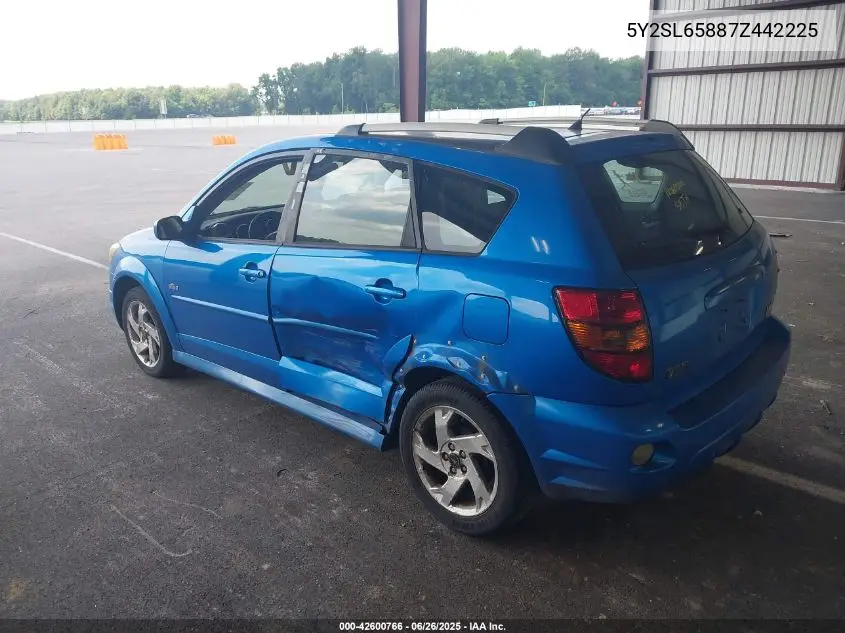 2007 Pontiac Vibe VIN: 5Y2SL65887Z442225 Lot: 42600766