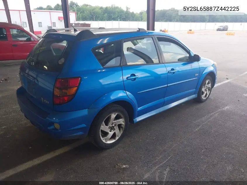 2007 Pontiac Vibe VIN: 5Y2SL65887Z442225 Lot: 42600766