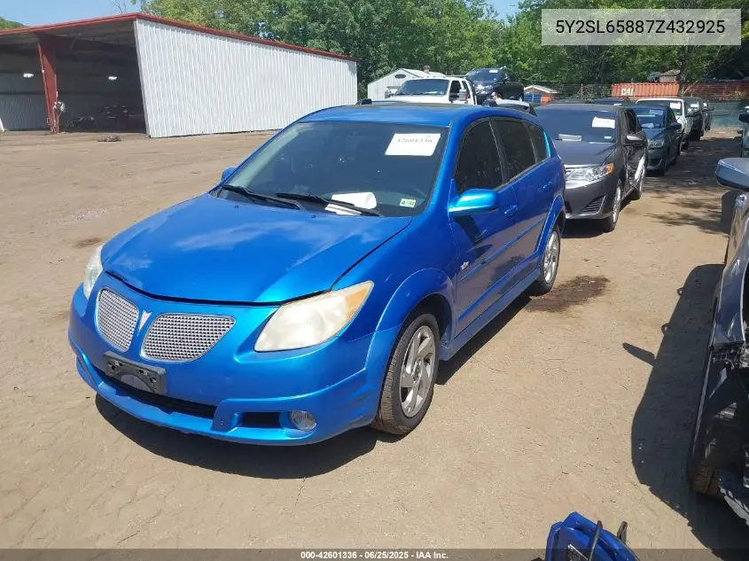 2007 Pontiac Vibe VIN: 5Y2SL65887Z432925 Lot: 42601336
