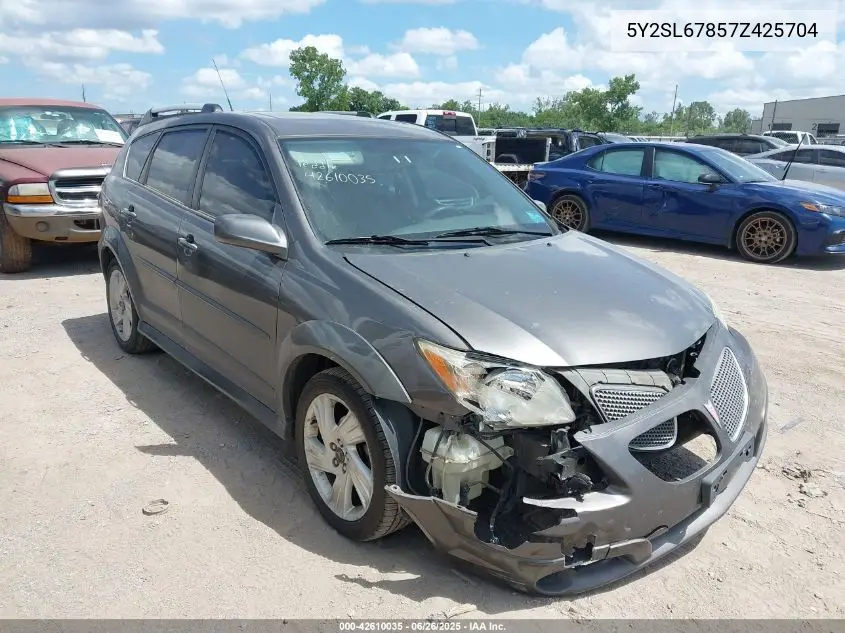 2007 Pontiac Vibe VIN: 5Y2SL67857Z425704 Lot: 42610035