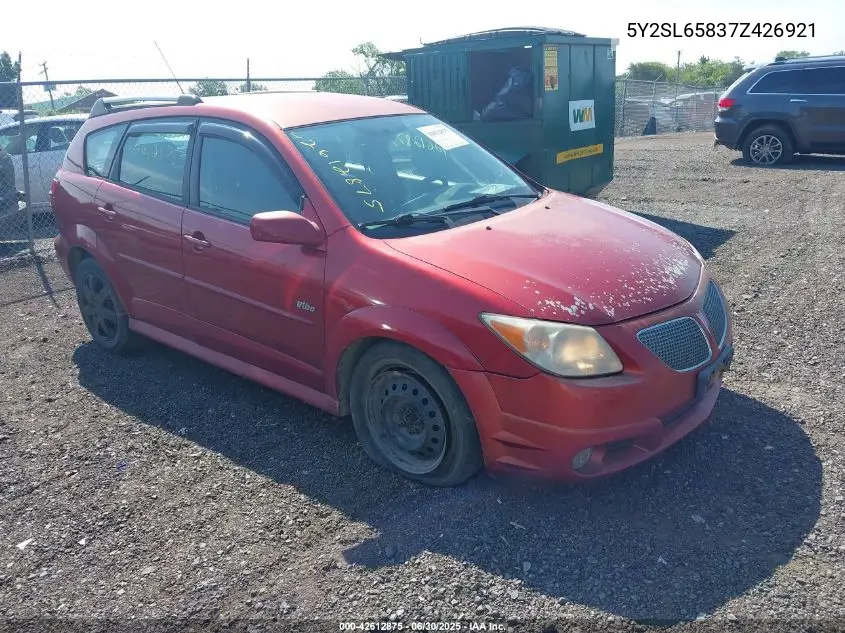 2007 Pontiac Vibe VIN: 5Y2SL65837Z426921 Lot: 42612875
