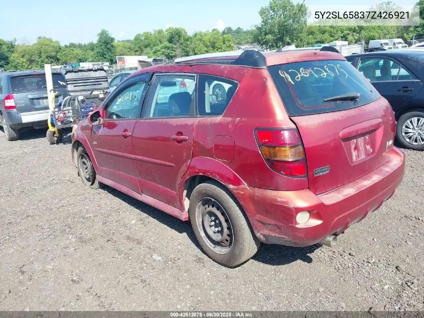 2007 Pontiac Vibe VIN: 5Y2SL65837Z426921 Lot: 42612875