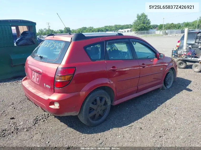 2007 Pontiac Vibe VIN: 5Y2SL65837Z426921 Lot: 42612875