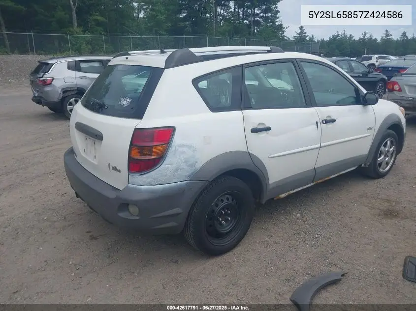 2007 Pontiac Vibe VIN: 5Y2SL65857Z424586 Lot: 42617791