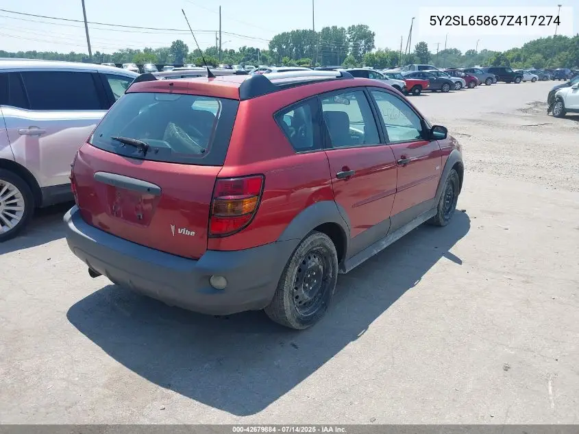 5y2sl65867z417274 5Y2SL65867Z417274 2007 Pontiac Vibe