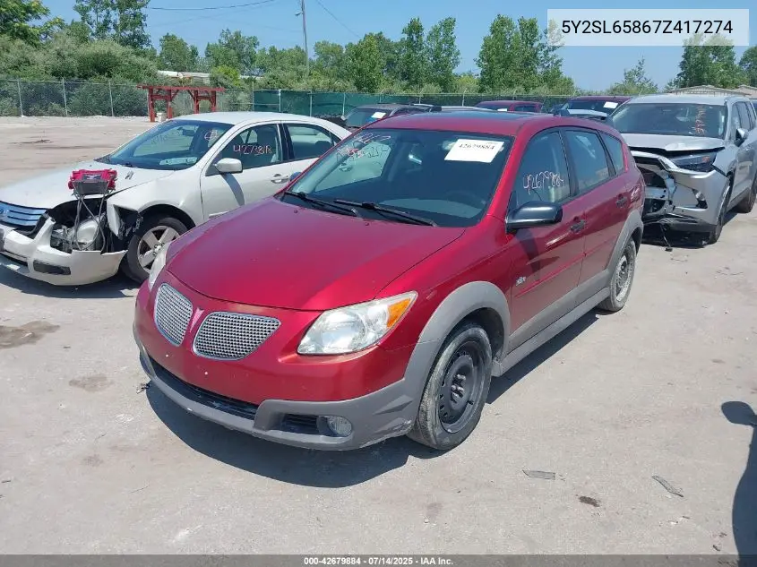 5y2sl65867z417274 5Y2SL65867Z417274 2007 Pontiac Vibe