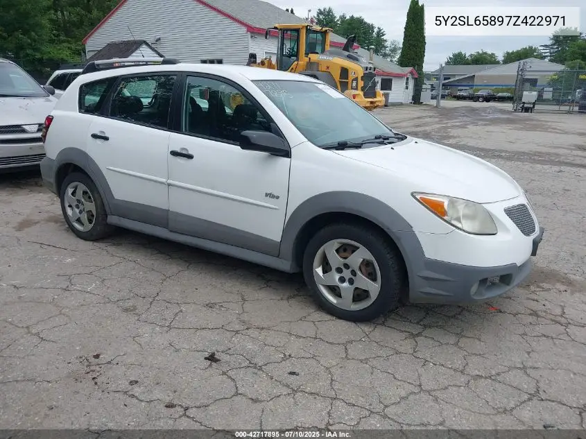 2007 Pontiac Vibe VIN: 5Y2SL65897Z422971 Lot: 42717895