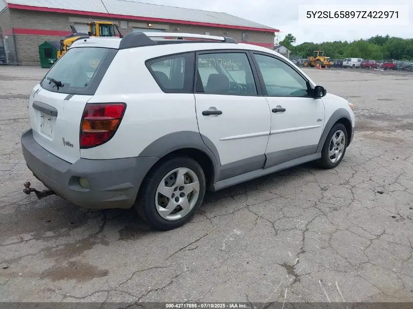 2007 Pontiac Vibe VIN: 5Y2SL65897Z422971 Lot: 42717895