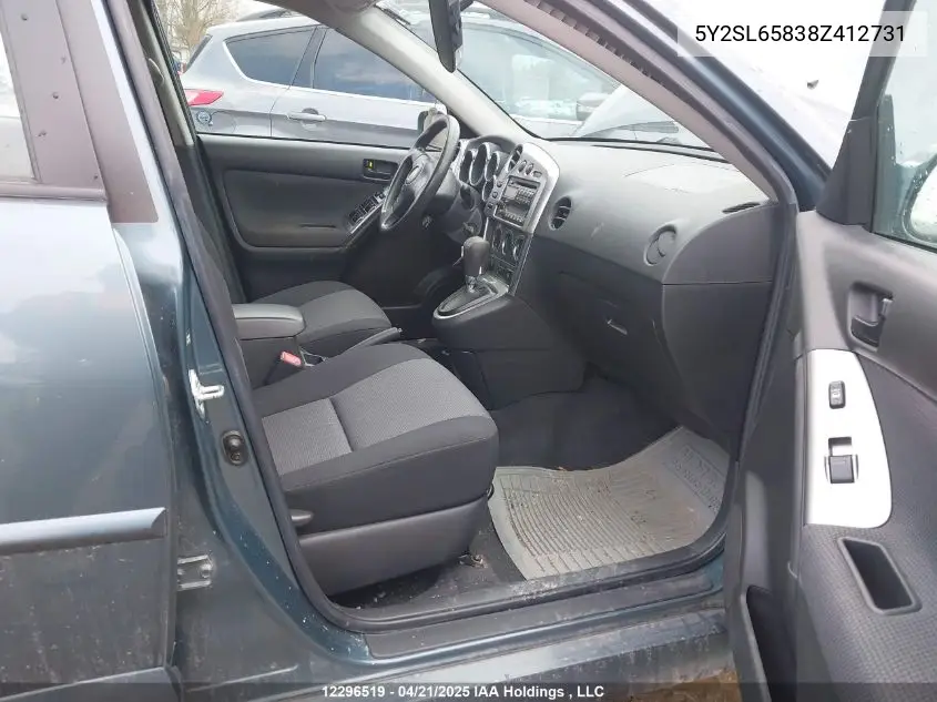 2008 Pontiac Vibe VIN: 5Y2SL65838Z412731 Lot: 12296519