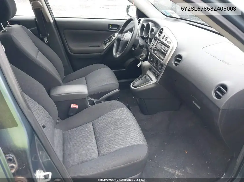 2008 Pontiac Vibe VIN: 5Y2SL67858Z405003 Lot: 42225879