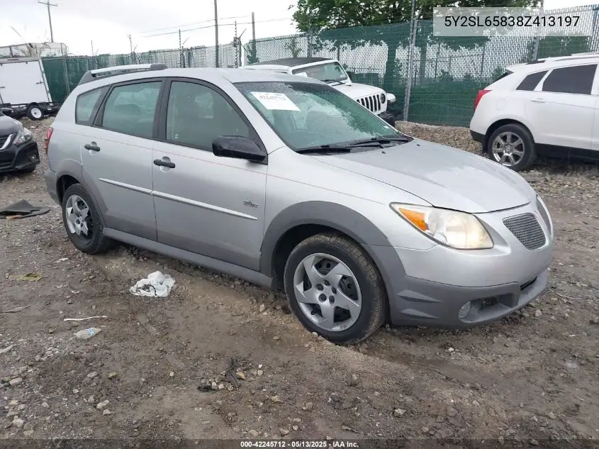2008 Pontiac Vibe VIN: 5Y2SL65838Z413197 Lot: 42245712