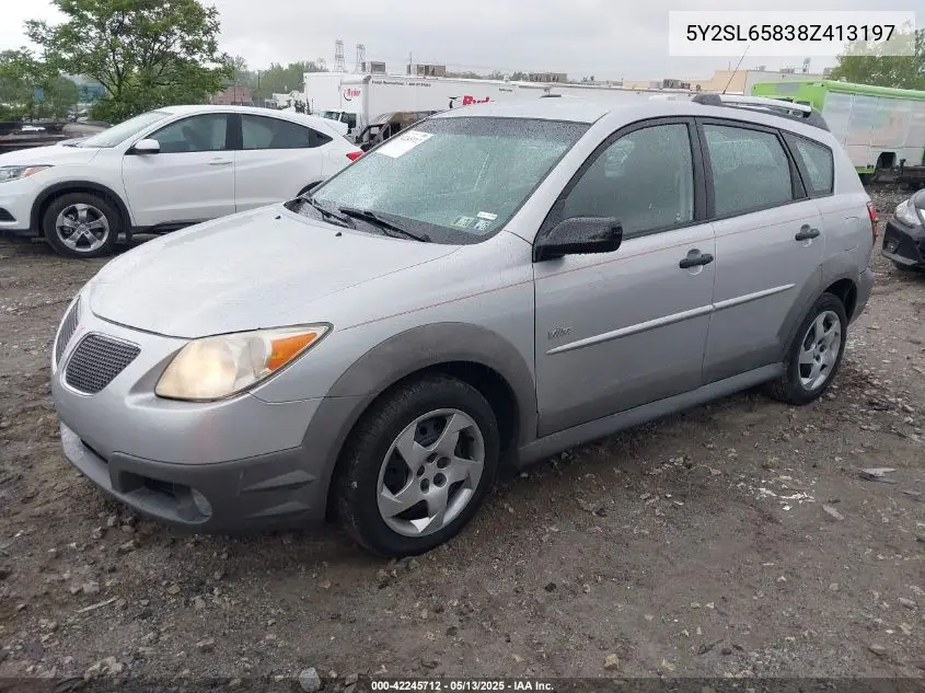 2008 Pontiac Vibe VIN: 5Y2SL65838Z413197 Lot: 42245712