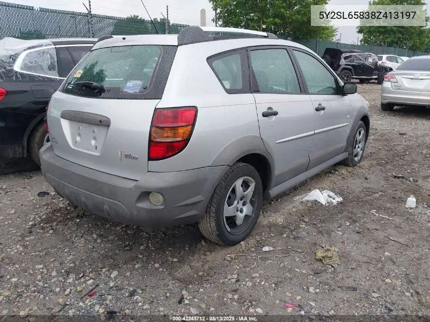 2008 Pontiac Vibe VIN: 5Y2SL65838Z413197 Lot: 42245712