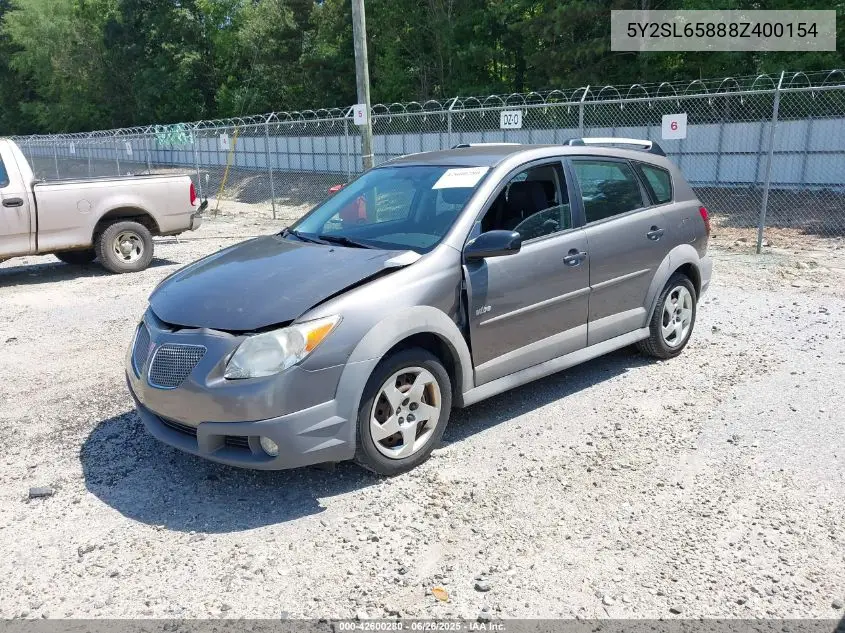 2008 Pontiac Vibe VIN: 5Y2SL65888Z400154 Lot: 42600280