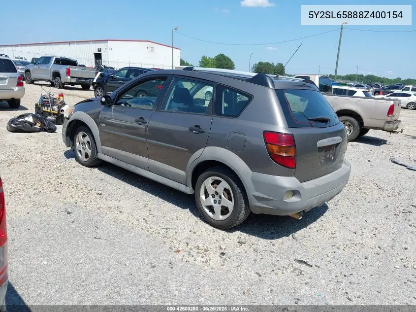 2008 Pontiac Vibe VIN: 5Y2SL65888Z400154 Lot: 42600280