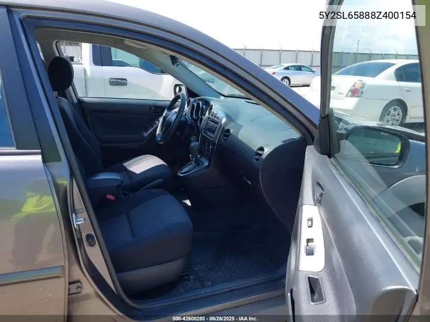 2008 Pontiac Vibe VIN: 5Y2SL65888Z400154 Lot: 42600280