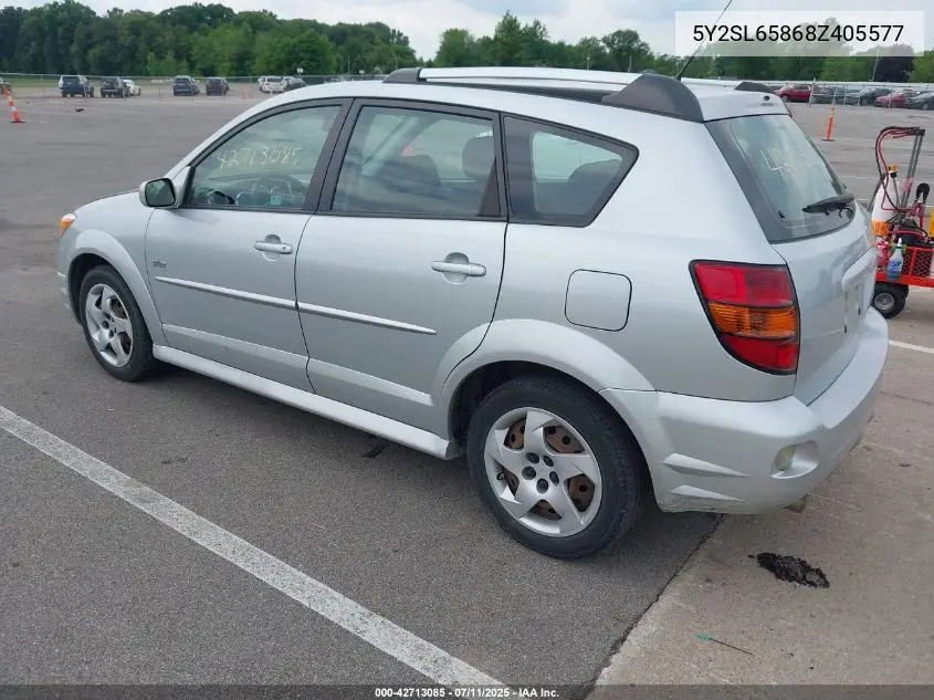 2008 Pontiac Vibe VIN: 5Y2SL65868Z405577 Lot: 42713085