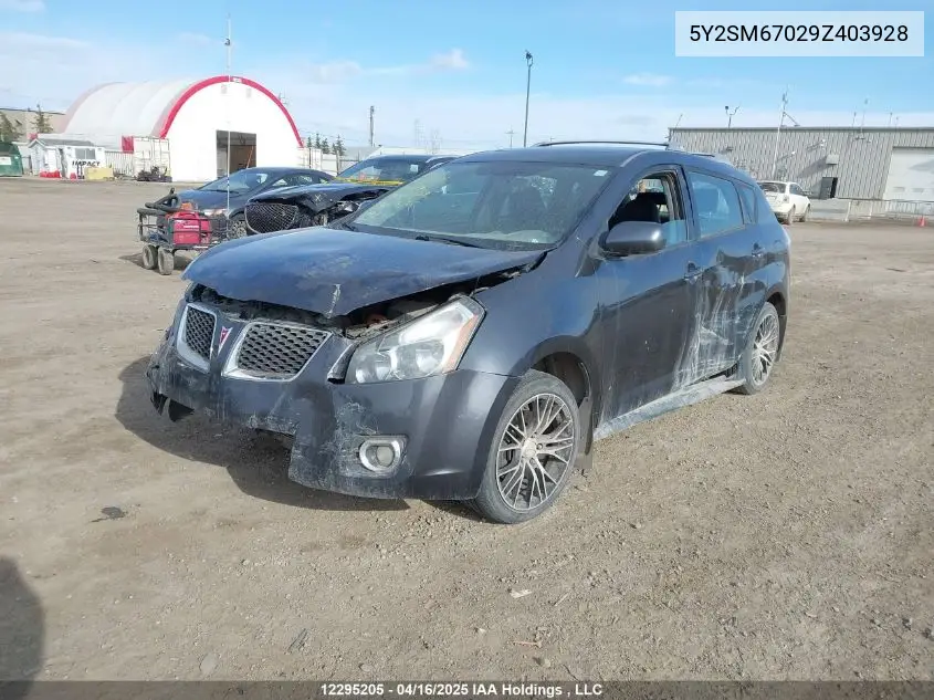2009 Pontiac Vibe VIN: 5Y2SM67029Z403928 Lot: 12295205