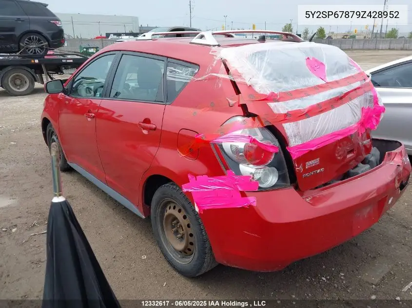 2009 Pontiac Vibe VIN: 5Y2SP67879Z428952 Lot: 12332617