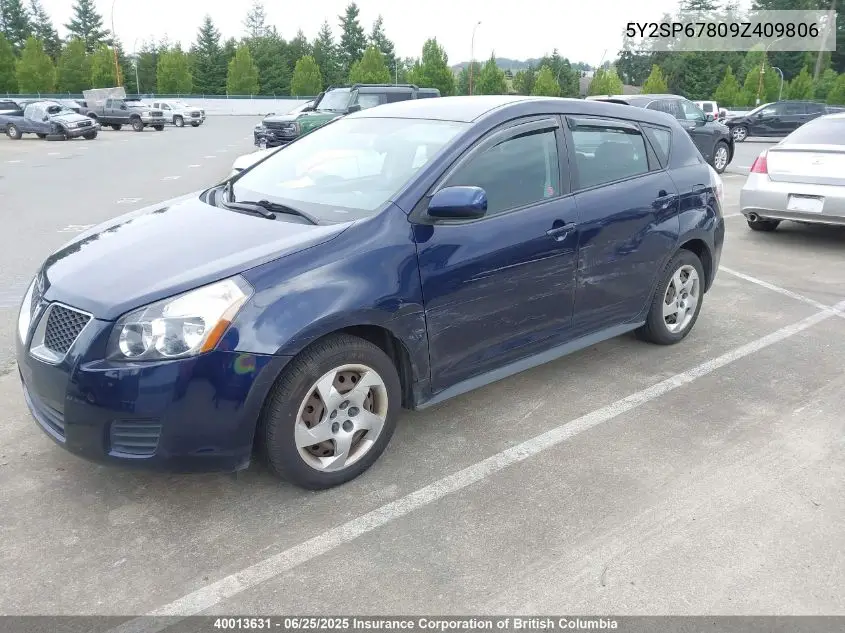 2009 Pontiac Vibe VIN: 5Y2SP67809Z409806 Lot: 40013631