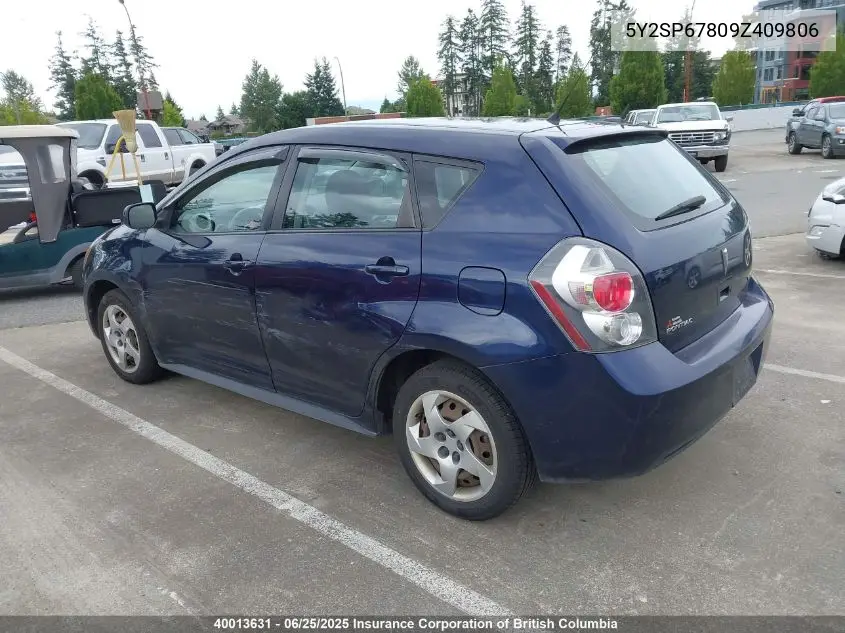 2009 Pontiac Vibe VIN: 5Y2SP67809Z409806 Lot: 40013631