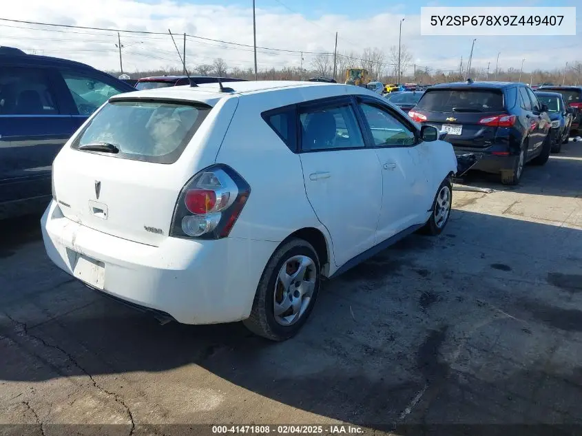 2009 Pontiac Vibe VIN: 5Y2SP678X9Z449407 Lot: 41471808