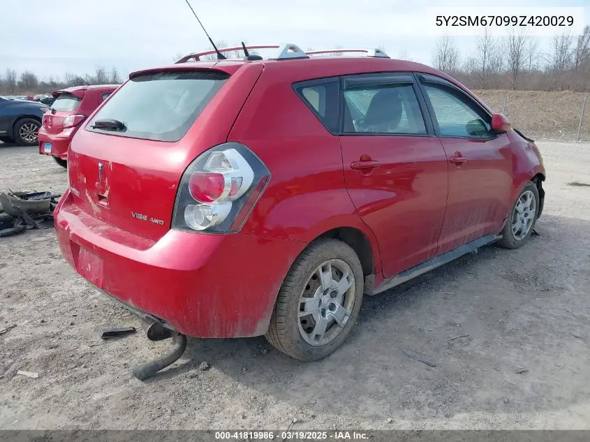 2009 Pontiac Vibe VIN: 5Y2SM67099Z420029 Lot: 41819986