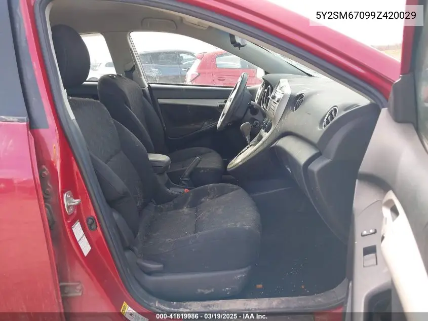 2009 Pontiac Vibe VIN: 5Y2SM67099Z420029 Lot: 41819986