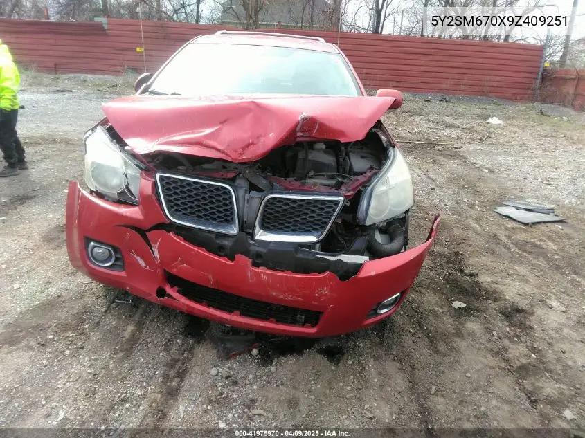 2009 Pontiac Vibe VIN: 5Y2SM670X9Z409251 Lot: 41975970