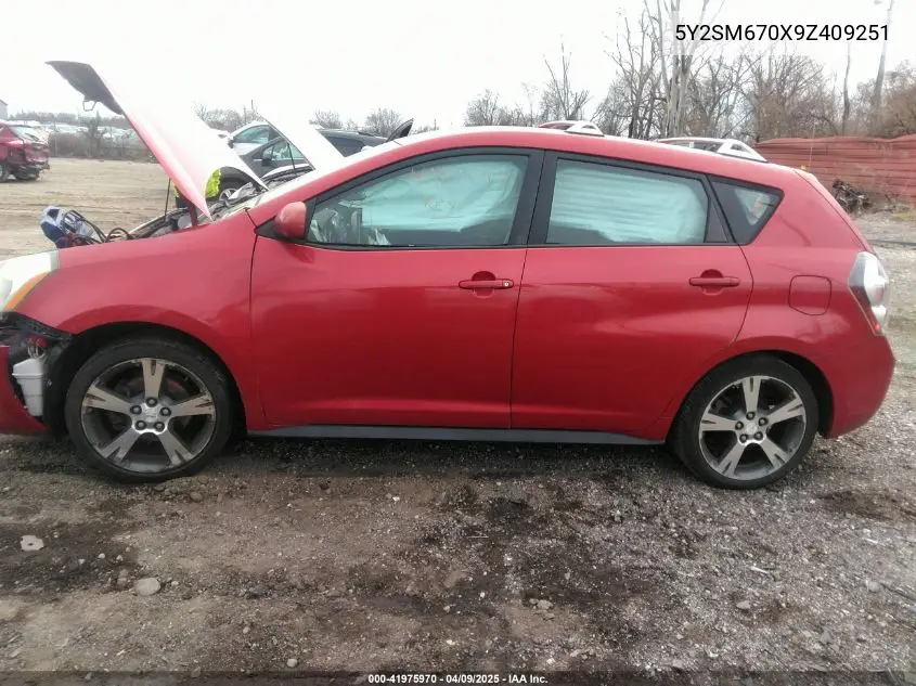 2009 Pontiac Vibe VIN: 5Y2SM670X9Z409251 Lot: 41975970