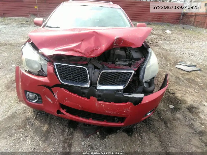 2009 Pontiac Vibe VIN: 5Y2SM670X9Z409251 Lot: 41975970