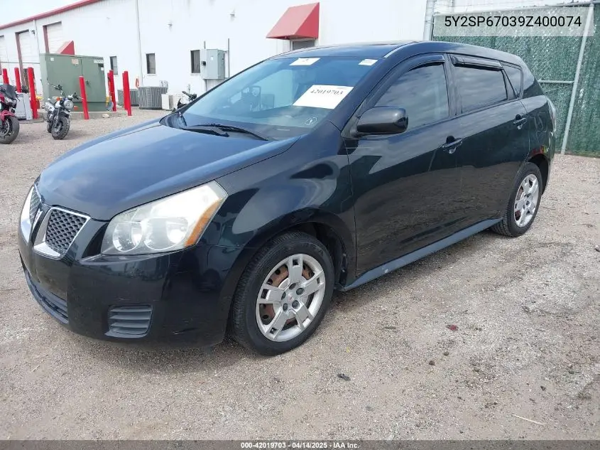2009 Pontiac Vibe VIN: 5Y2SP67039Z400074 Lot: 42019703