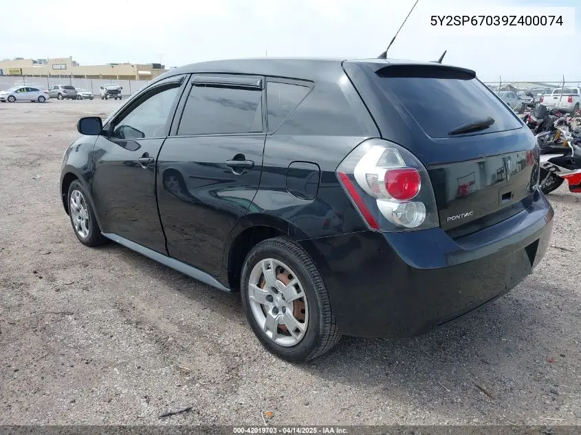 2009 Pontiac Vibe VIN: 5Y2SP67039Z400074 Lot: 42019703