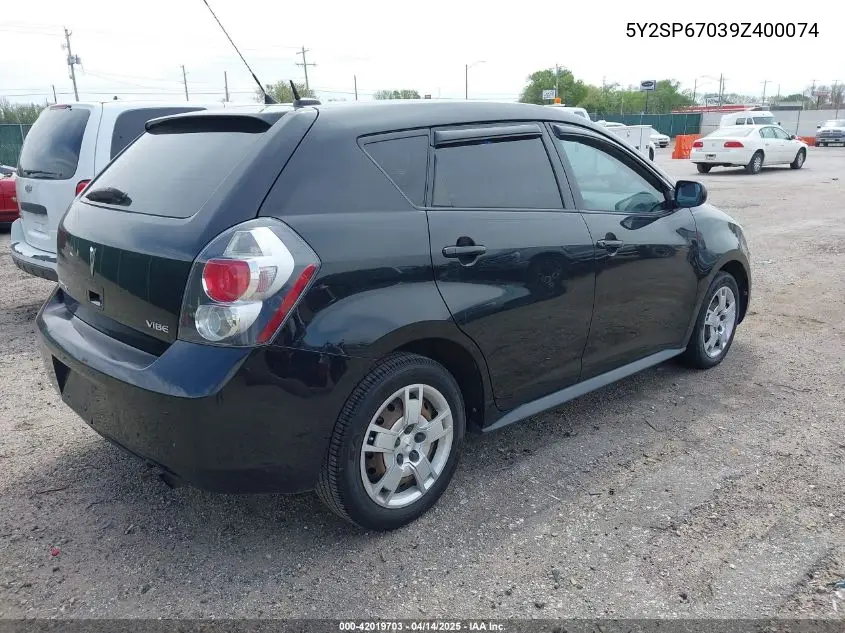 2009 Pontiac Vibe VIN: 5Y2SP67039Z400074 Lot: 42019703