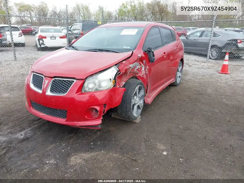 2009 Pontiac Vibe Gt VIN: 5Y2SR670X9Z454904 Lot: 42065809