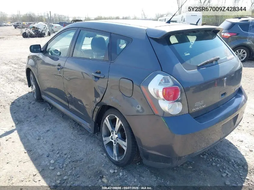 2009 Pontiac Vibe Gt VIN: 5Y2SR67009Z428344 Lot: 42186856