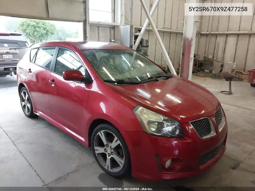 2009 Pontiac Vibe Gt VIN: 5Y2SR670X9Z477258 Lot: 42247743