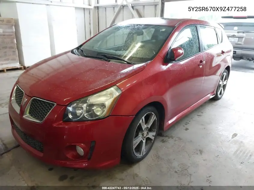 2009 Pontiac Vibe Gt VIN: 5Y2SR670X9Z477258 Lot: 42247743