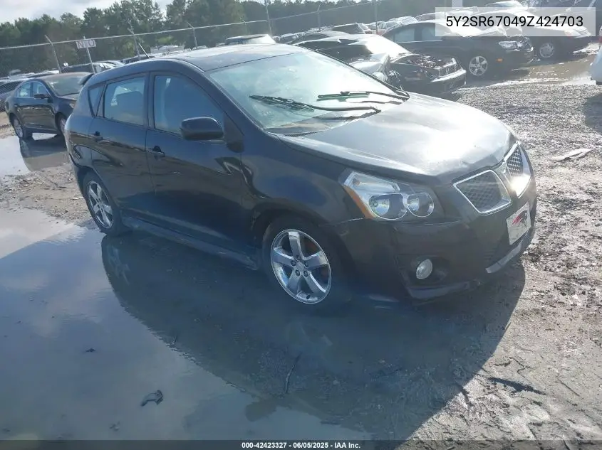 2009 Pontiac Vibe Gt VIN: 5Y2SR67049Z424703 Lot: 42423327