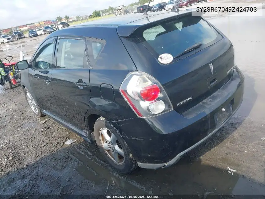 2009 Pontiac Vibe Gt VIN: 5Y2SR67049Z424703 Lot: 42423327
